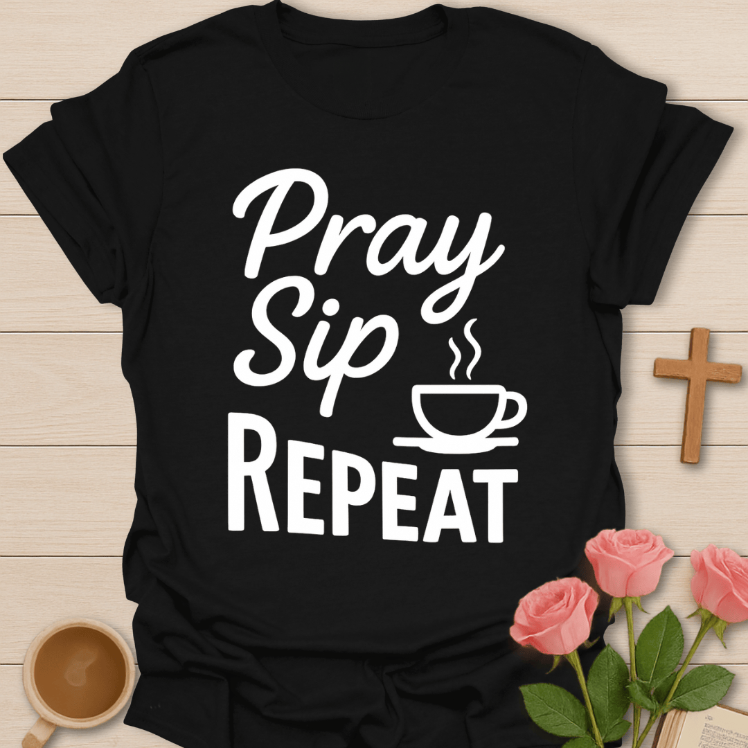 Pray Sip Repeat T-Shirt T-Shirt