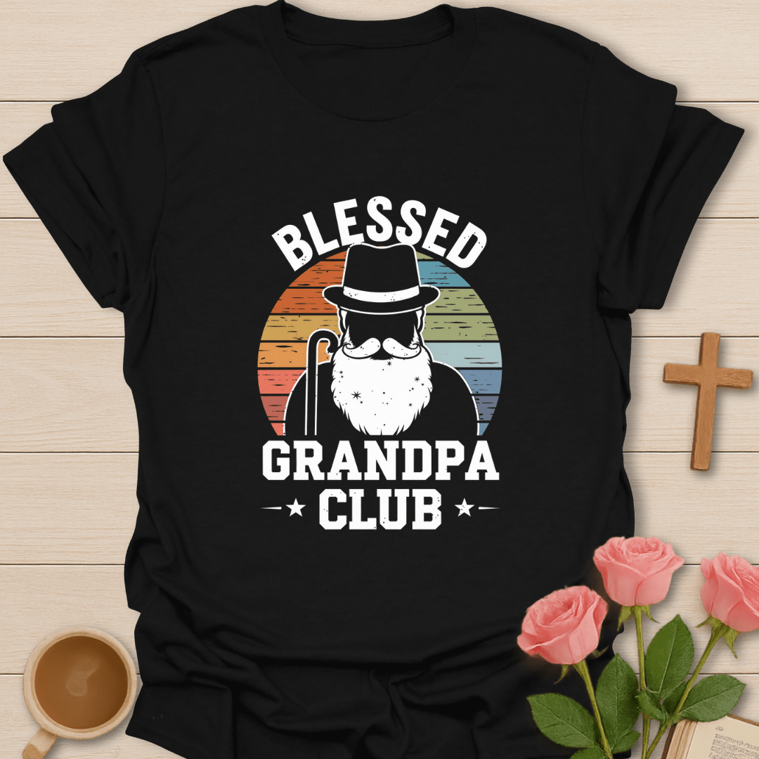 Retro Blessed Grandpa Club T-Shirt