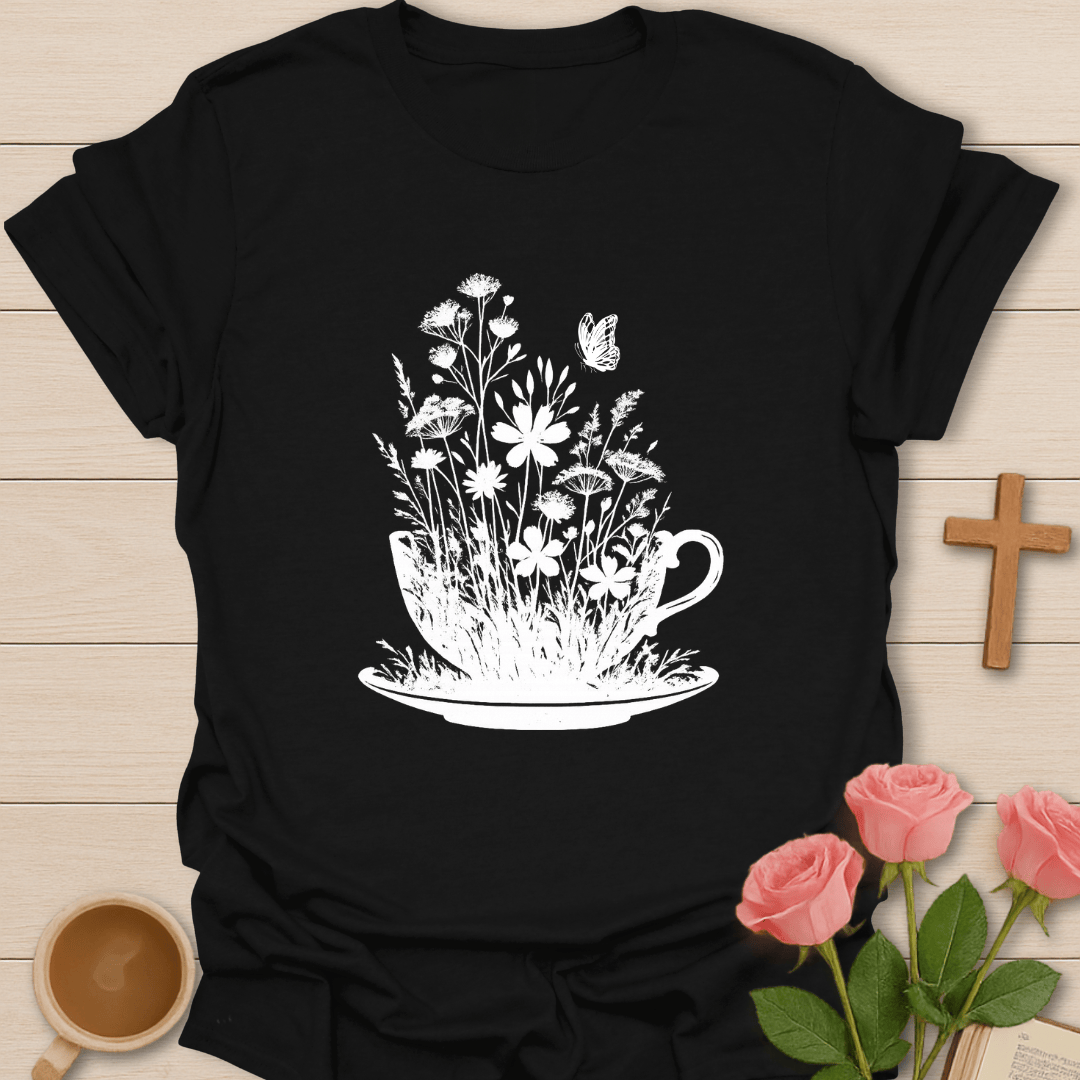 Floral Tea Cup T-Shirt T-Shirt
