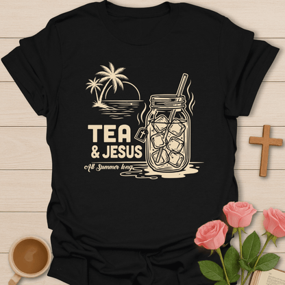 Summer Tea & Jesus T-Shirt KozzyCo Christian and tea lover design