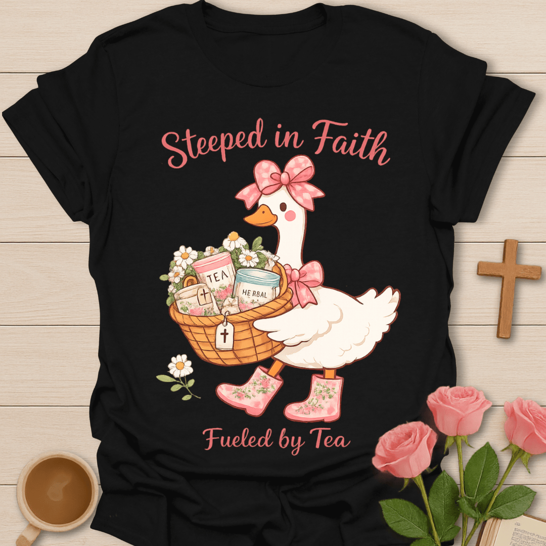 Chic Duck Faith Tea T-Shirt KozzyCo Christian and tea lover design