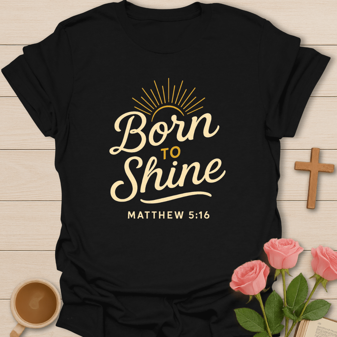 Born To Shine Christmas T-Shirt - Kozzy Co Black / S