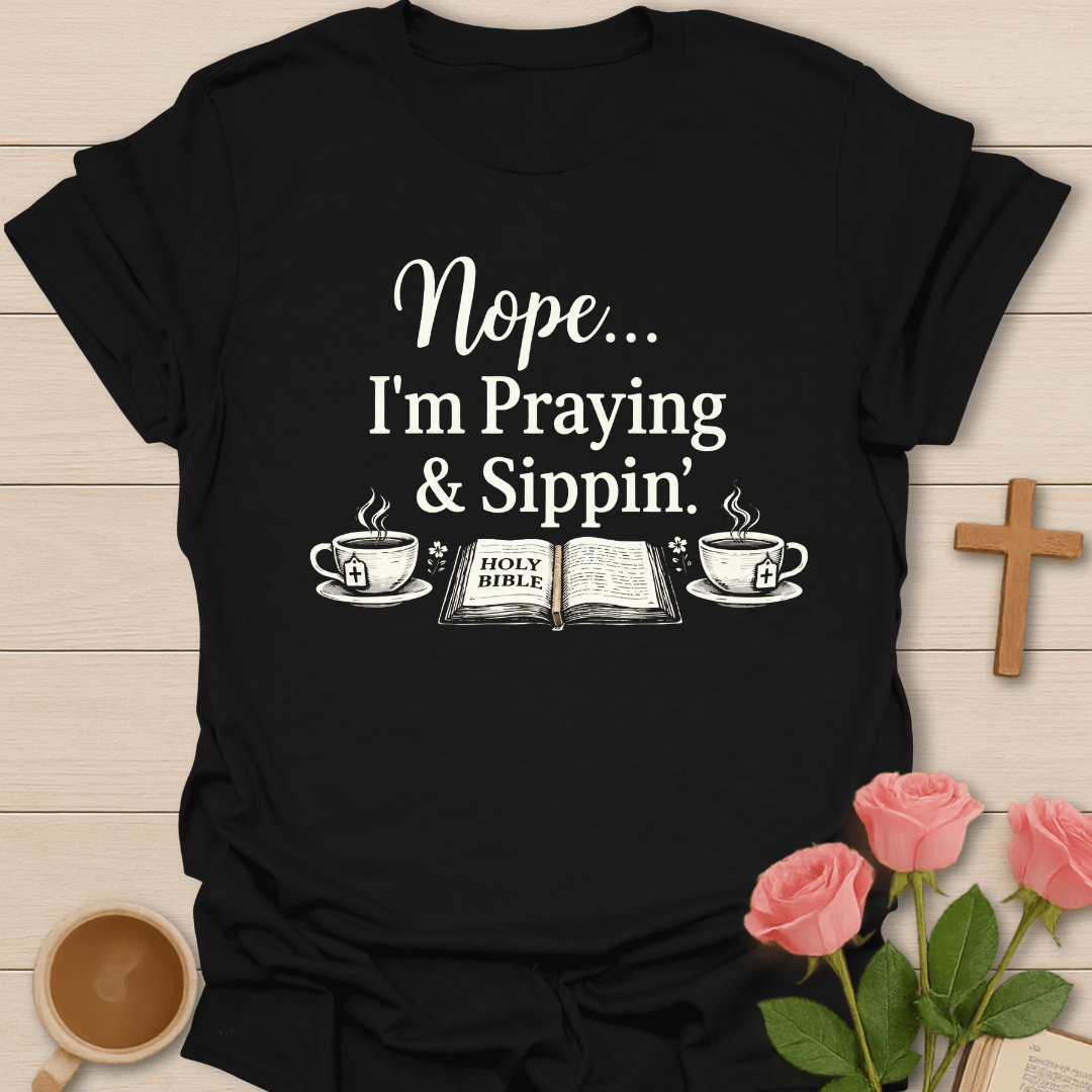 Praying Sipping Tea  T-Shirt T-Shirt