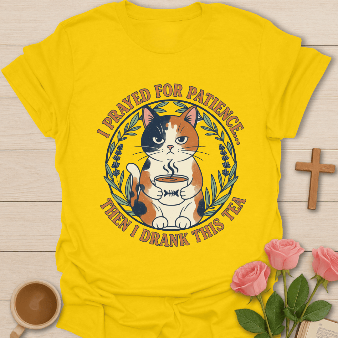 Patience Cat Tea T-Shirt T-Shirt