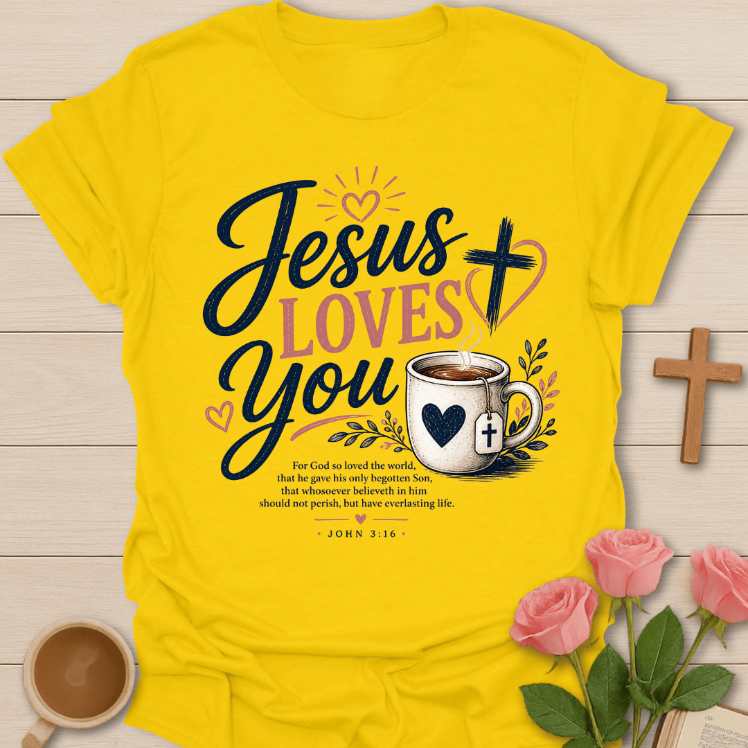 Jesus Loves You Faith Tea T-Shirt T-Shirt