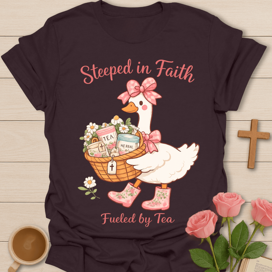 Chic Duck Faith Tea T-Shirt KozzyCo Christian and tea lover design