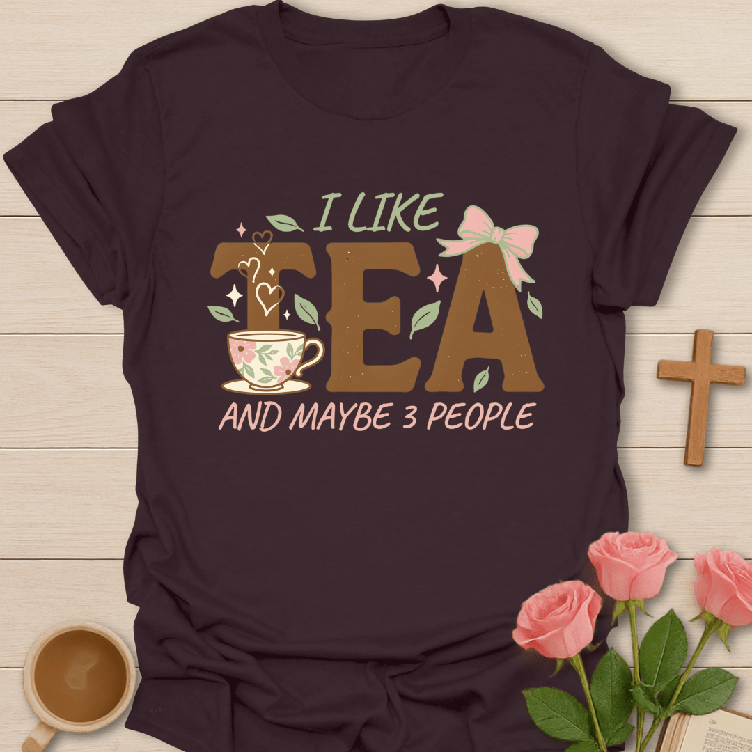 Floral Tea Lover Introvert T-Shirt KozzyCo Christian and tea lover design