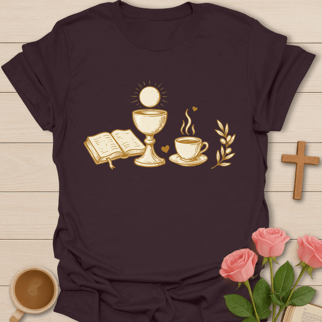 Eucharist & Tea T-Shirt KozzyCo Christian and tea lover design