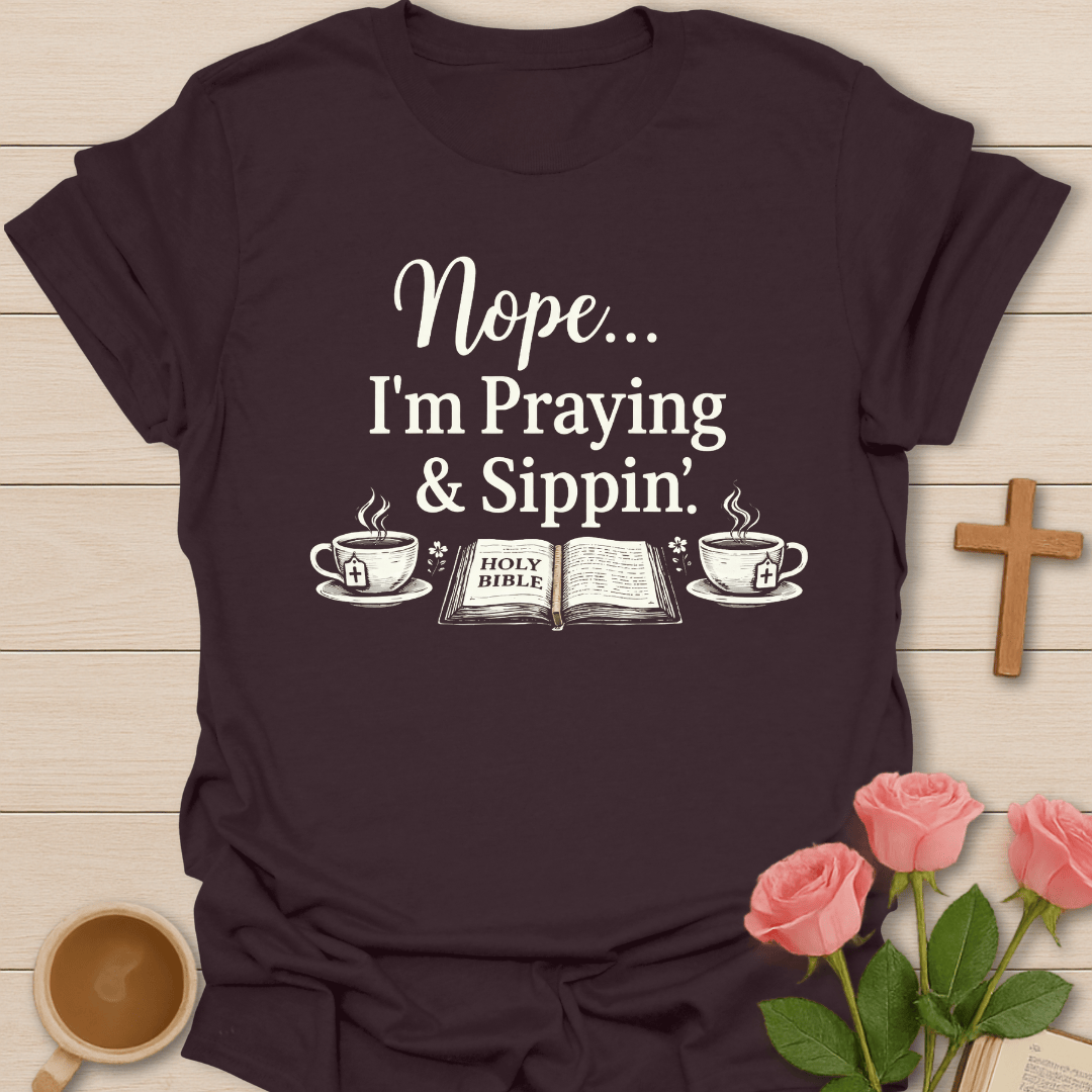 Praying Sipping Tea  T-Shirt T-Shirt