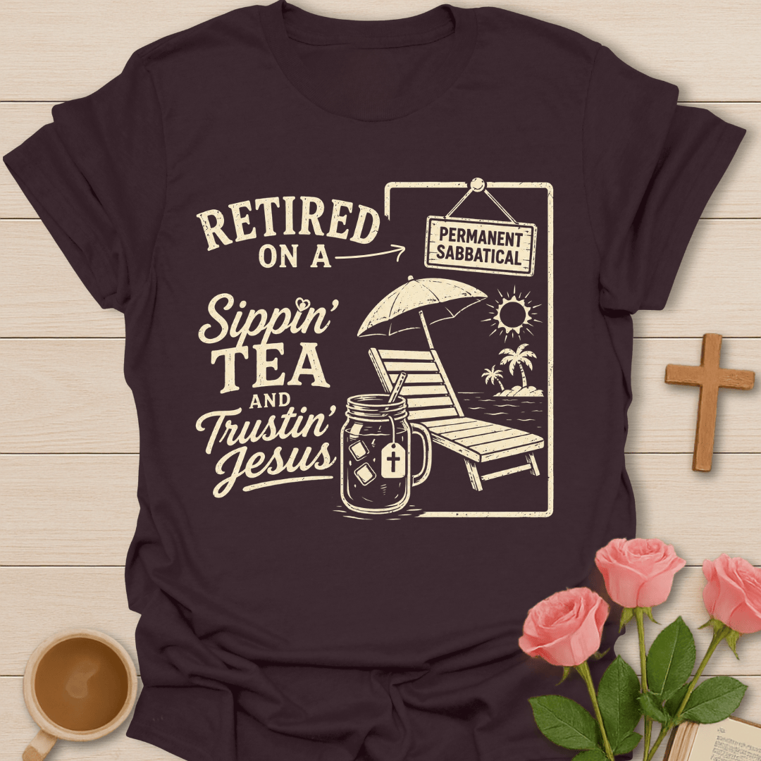 Retired Professor Sippin' Tea T-Shirt KozzyCo Christian and tea lover design