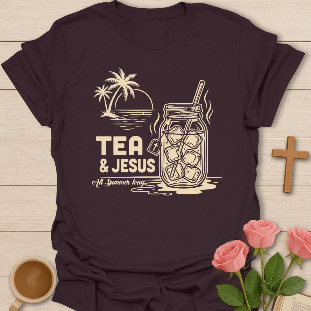 Summer Tea & Jesus T-Shirt KozzyCo Christian and tea lover design