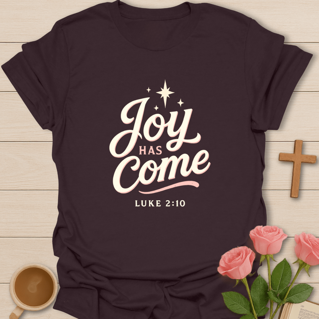Joy Has Come Christmas T-Shirt - Kozzy Co Dark Chocolate / S
