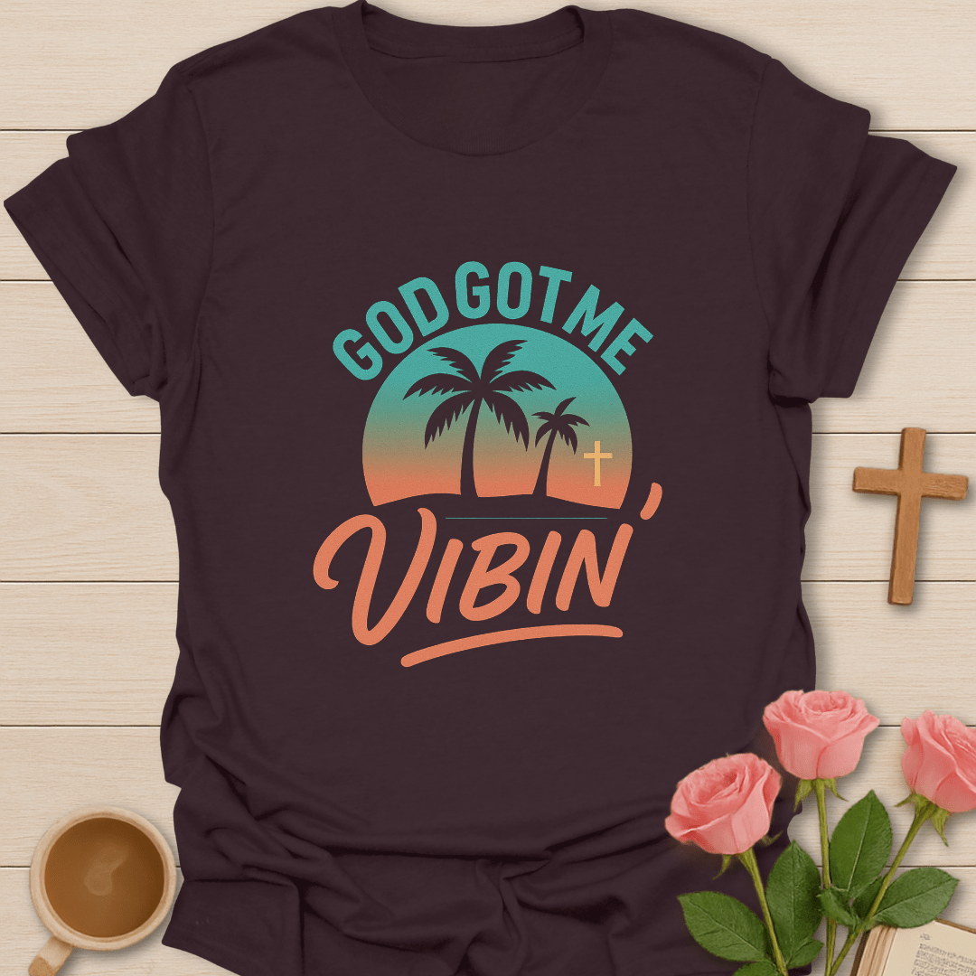 God Got Me Vibin' T-Shirt - Kozzy Co Dark Chocolate / S