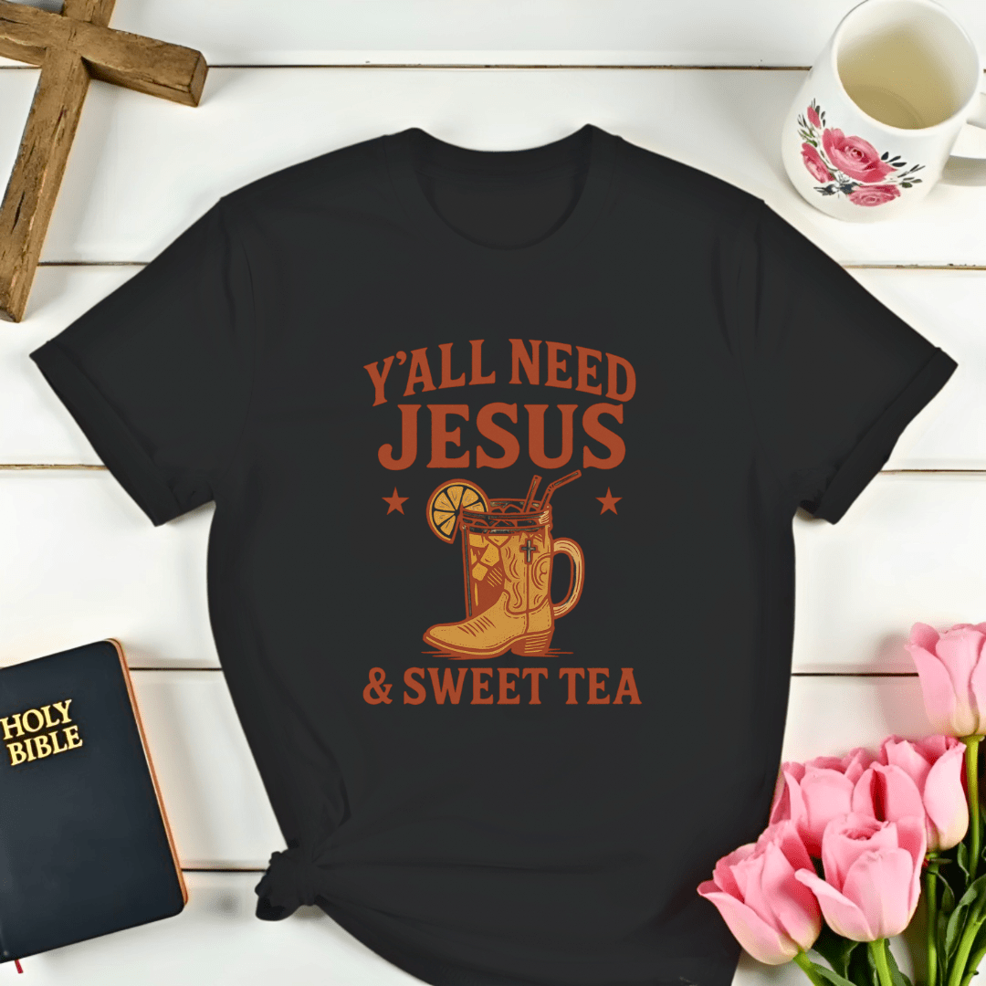 Jesus and Sweet Tea Boot T-Shirt