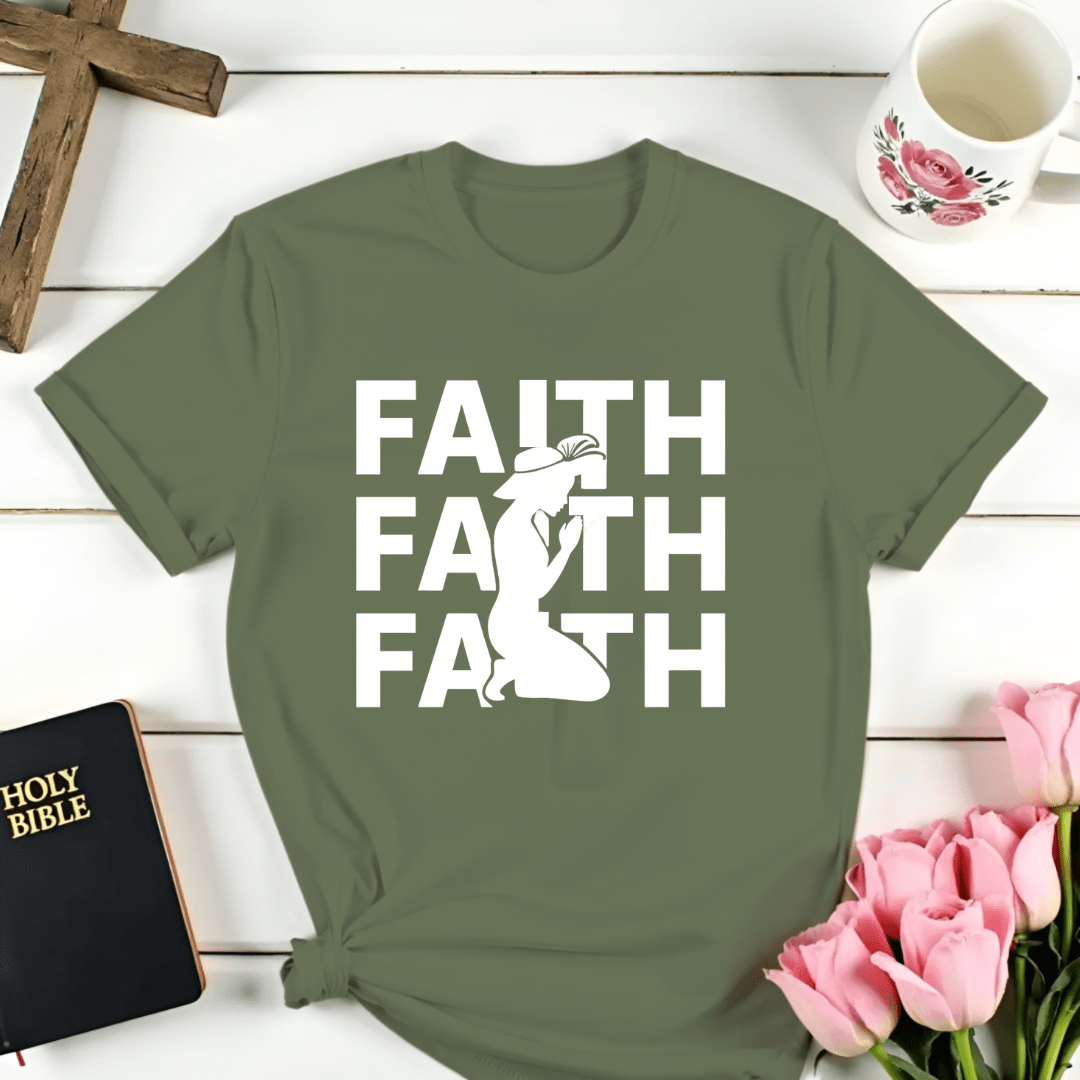 Kneeling Lady Faith T-Shirt