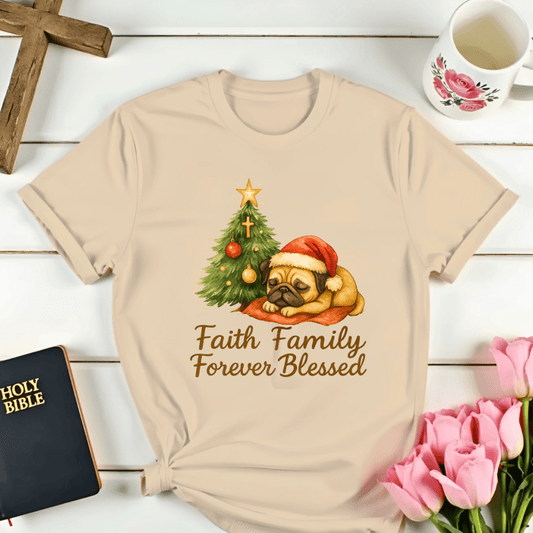 Christmas Tree Cozy Pug T-Shirt