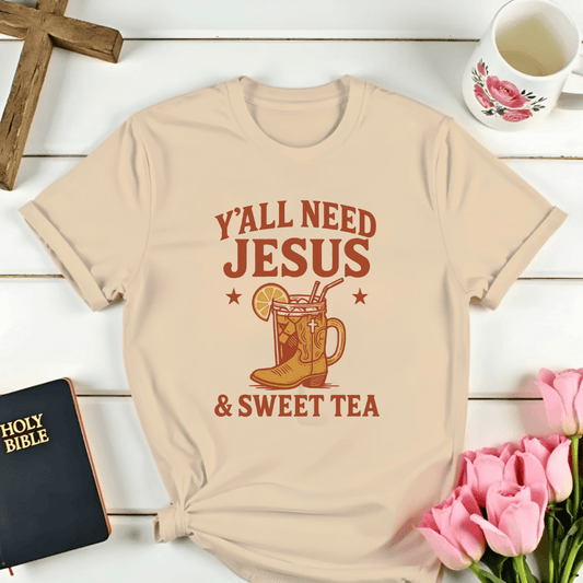 Jesus and Sweet Tea Boot T-Shirt