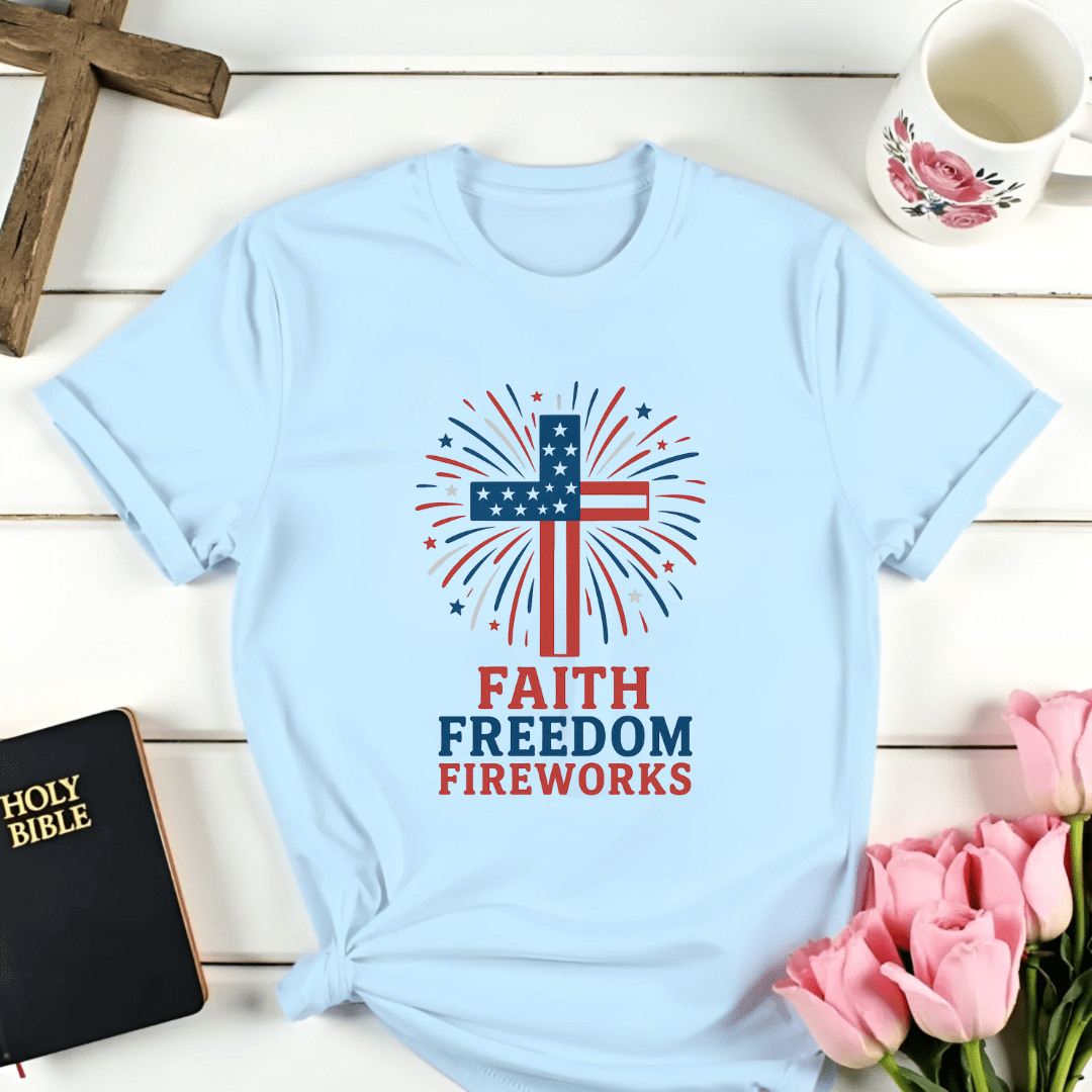 Faith Freedom Firework T-Shirt