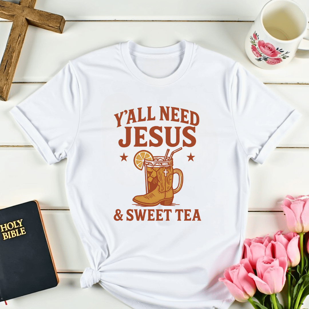 Jesus and Sweet Tea Boot T-Shirt