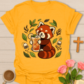 Cozy Raccoon Tea Lover T-Shirt T-Shirt