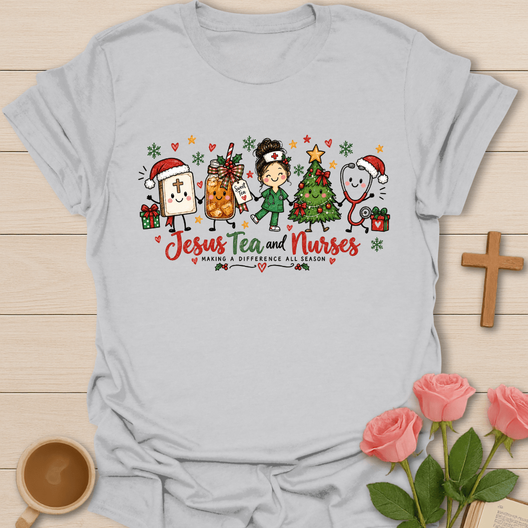 Jesus Sweet Tea & Nurses Christmas T-Shirt