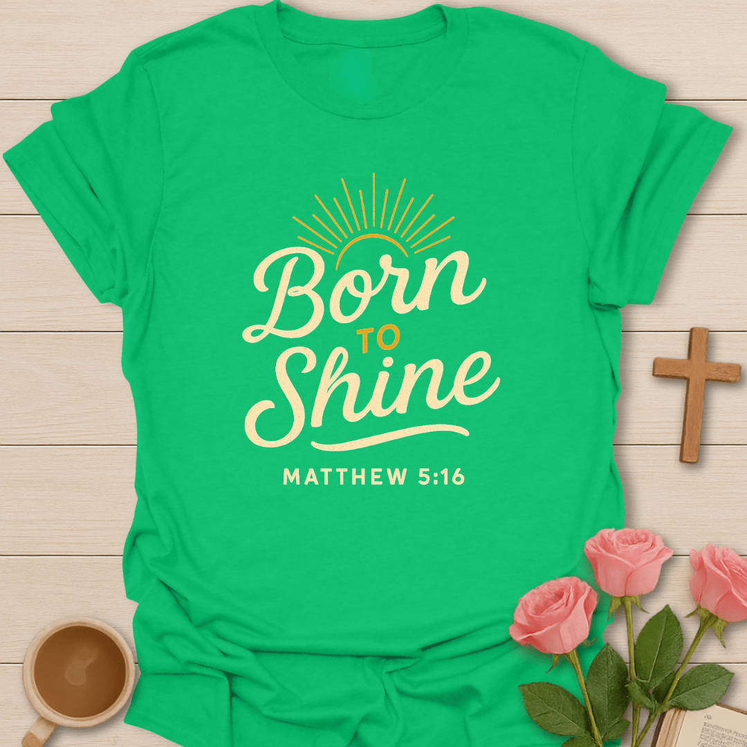 Born To Shine Christmas T-Shirt - Kozzy Co Irish Green / S