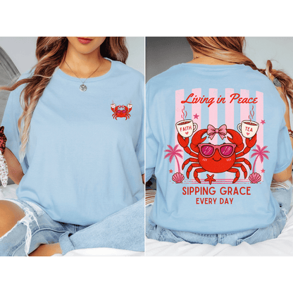 Sipping Grace Faith Tea T-Shirt - Back T-Shirt