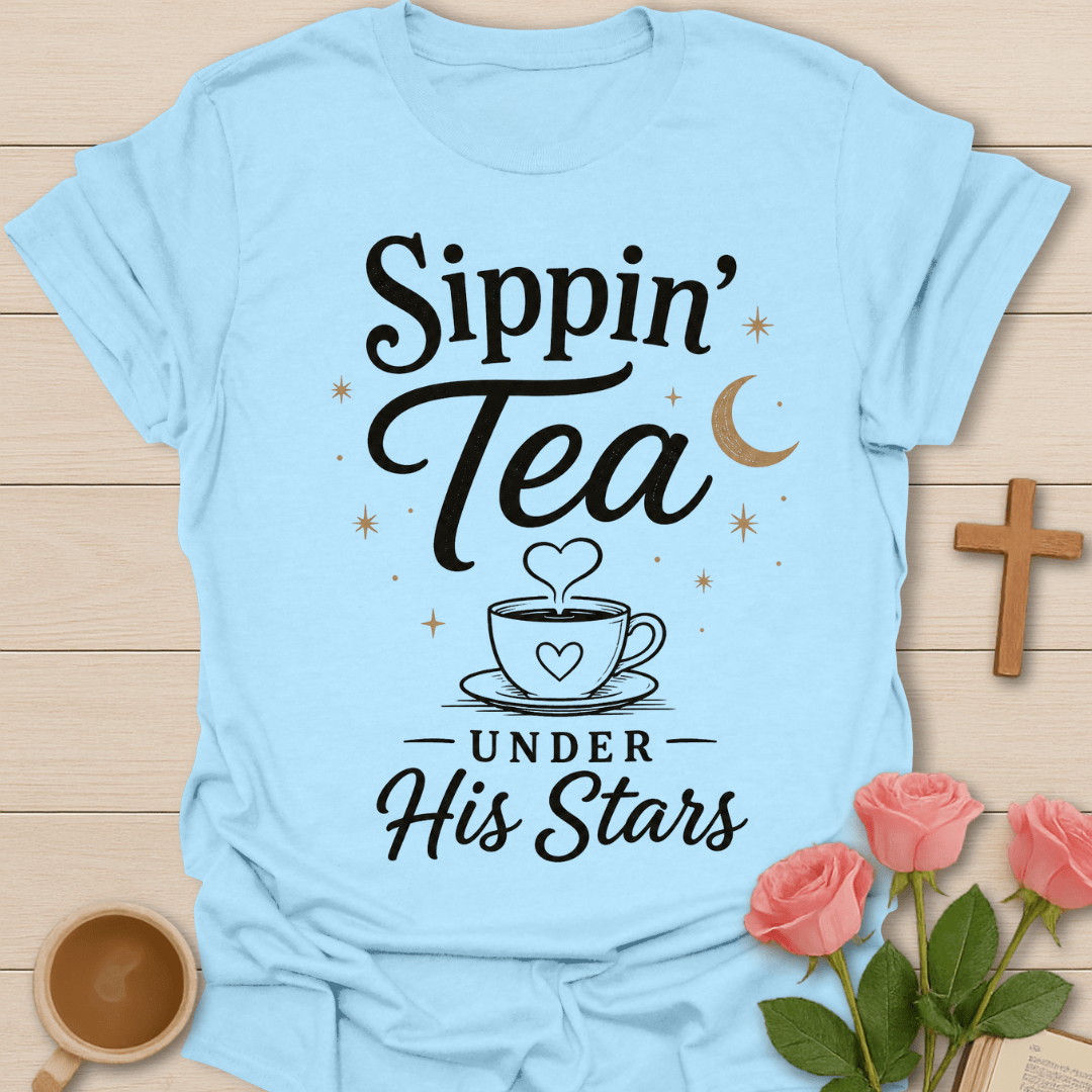 Sippin Tea Under Stars T-Shirt T-Shirt