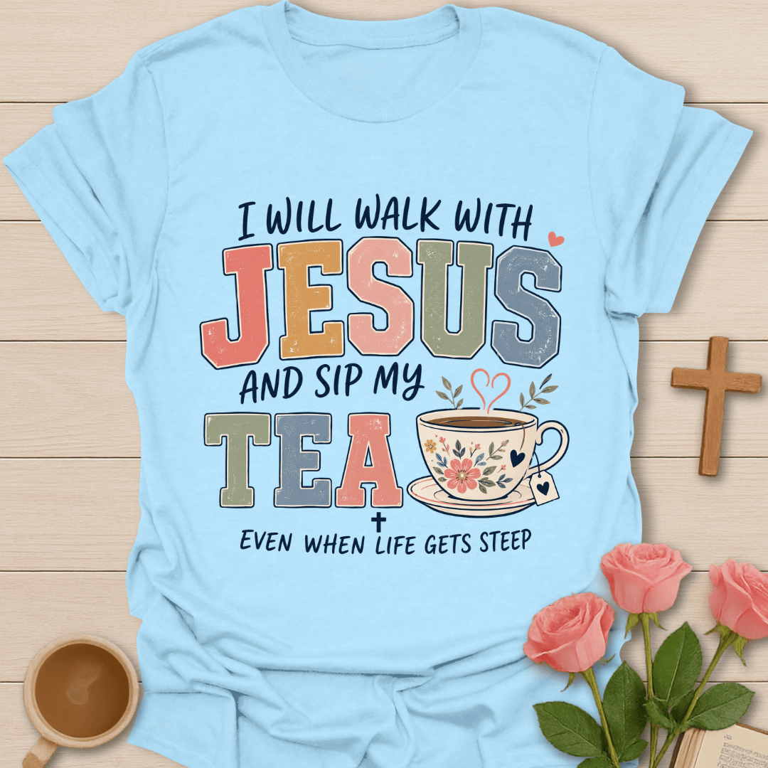 Faithful Steep Tea T-Shirt KozzyCo Christian and tea lover design