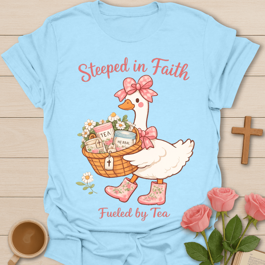 Chic Duck Faith Tea T-Shirt KozzyCo Christian and tea lover design