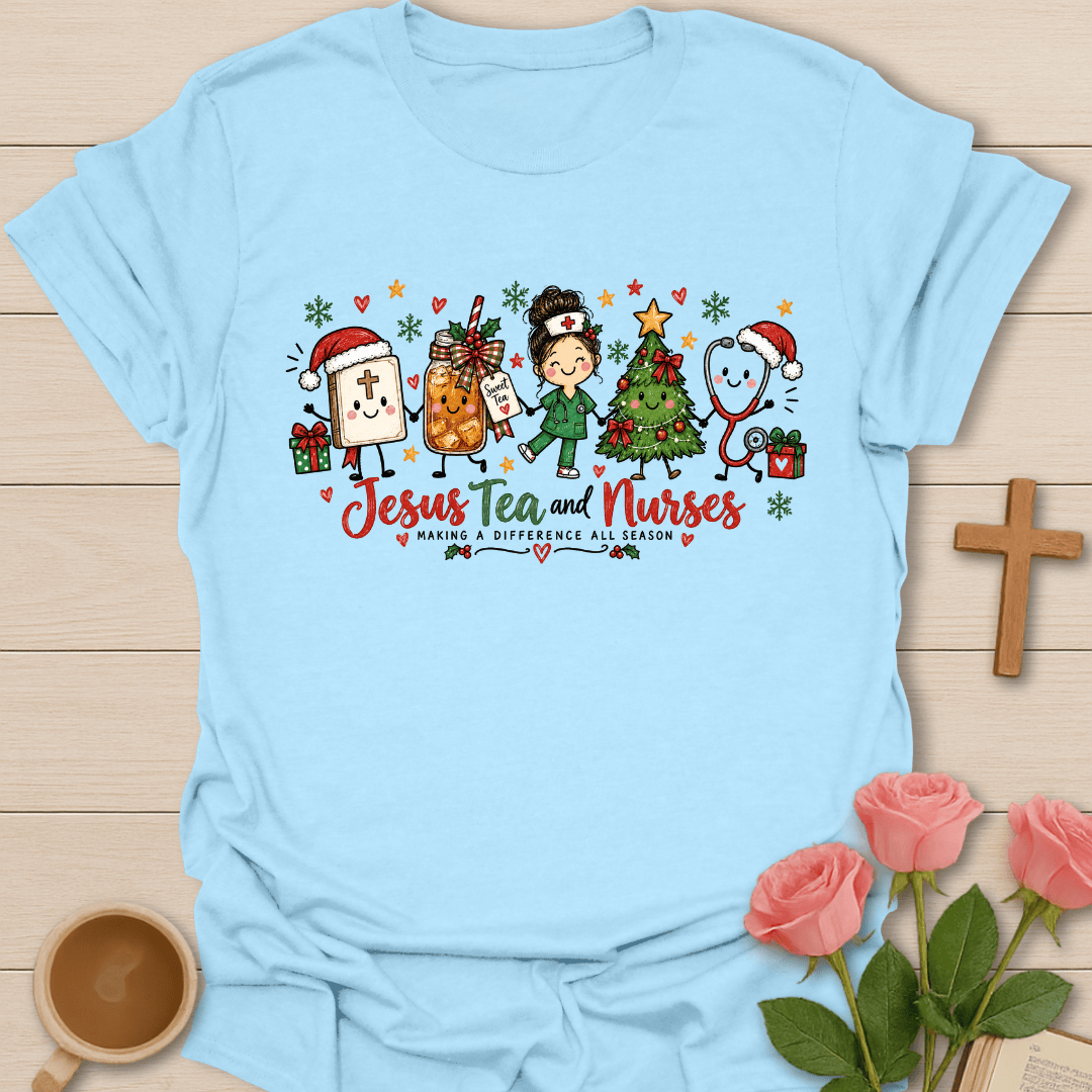Jesus Sweet Tea & Nurses Christmas T-Shirt