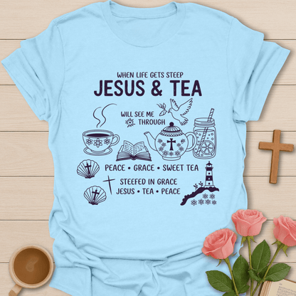 Jesus & Tea See Me Through T-Shirt KozzyCo Christian and tea lover design