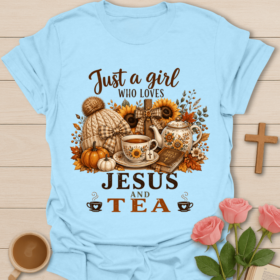 Jesus and Tea Girl T-Shirt KozzyCo Christian and tea lover design