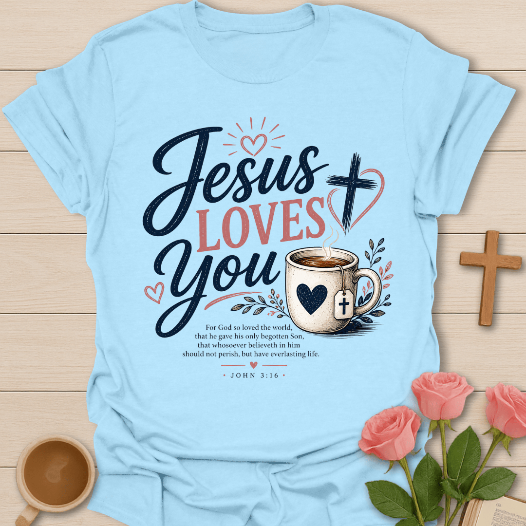 Jesus Loves You Faith Tea T-Shirt T-Shirt