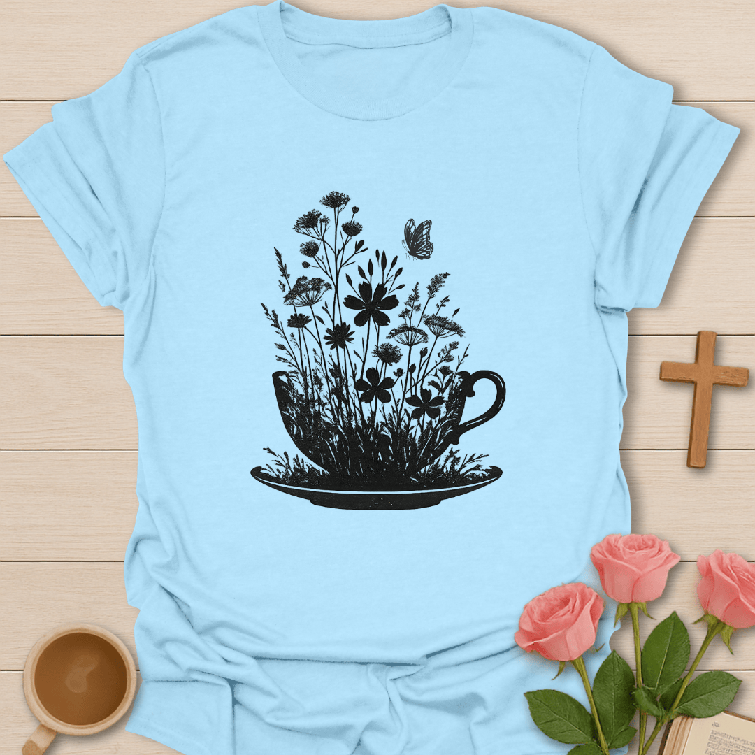 Floral Tea Cup T-Shirt T-Shirt