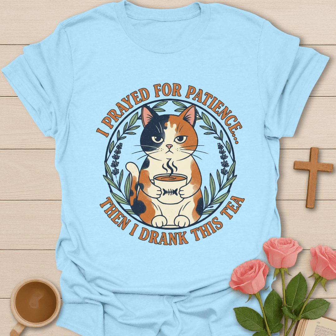 Patience Cat Tea T-Shirt T-Shirt