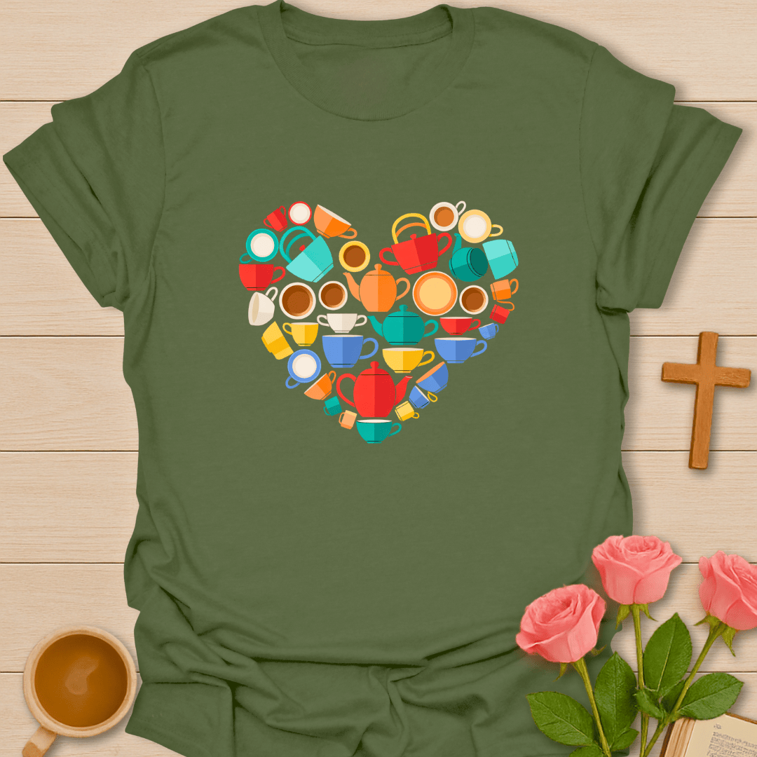 Tea Lover Heart T-Shirt T-Shirt