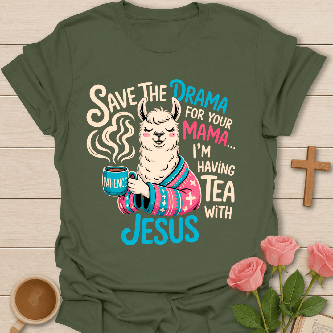 Llama Tea Jesus T-Shirt T-Shirt