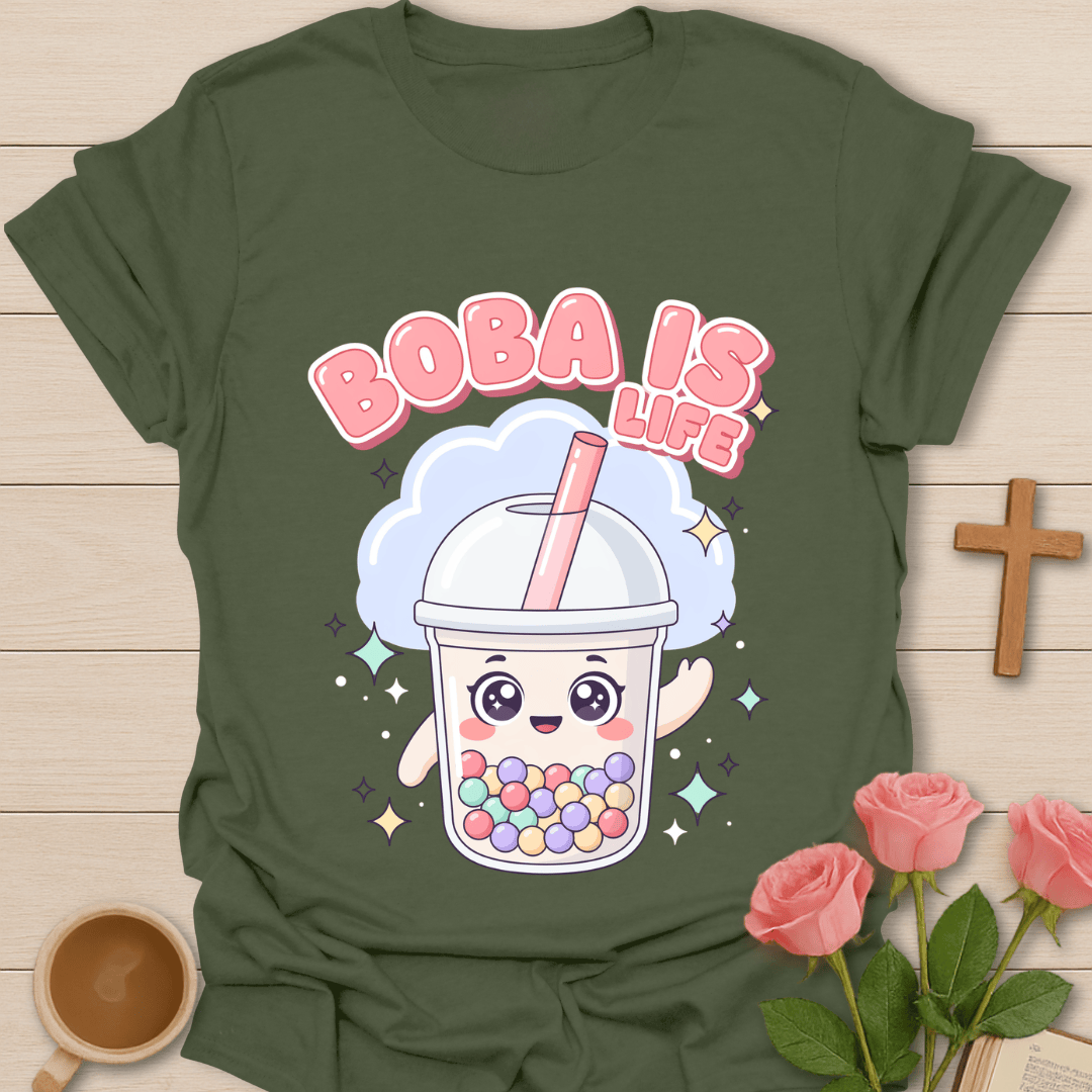 Boba Is Life Tea Lover T-Shirt KozzyCo Christian and tea lover design