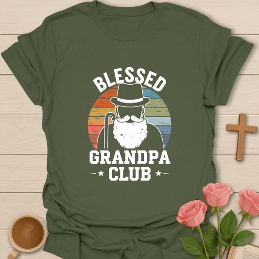 Retro Blessed Grandpa Club T-Shirt