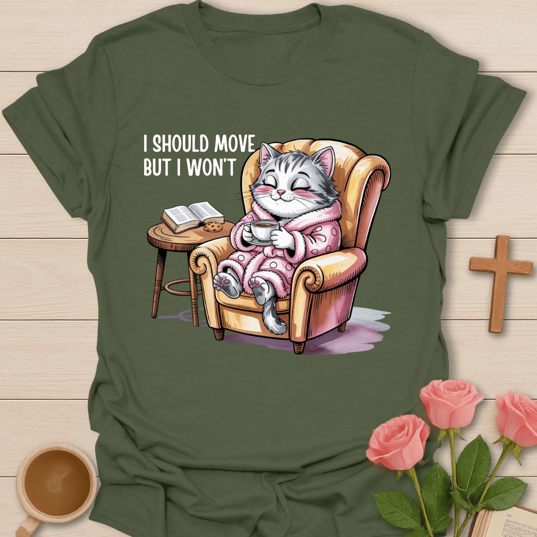 Cozy Devotion Cat Tea T-Shirt T-Shirt
