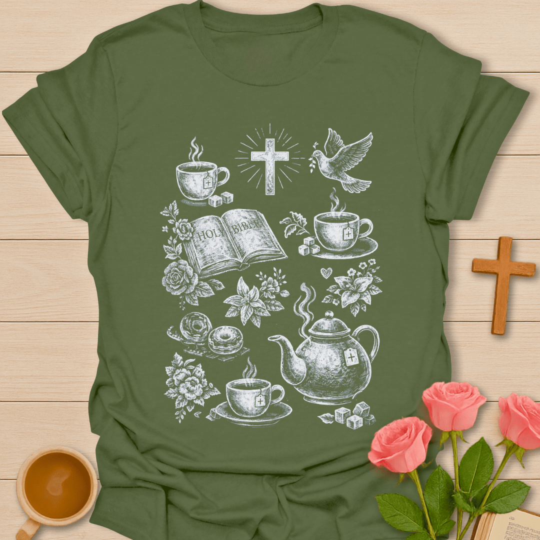 90's Vintage Faith & Tea Devotion T-Shirt T-Shirt