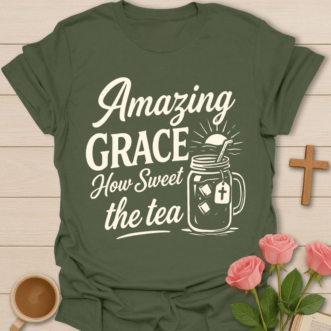 Amazing Grace Sweet Tea T-Shirt KozzyCo Christian and tea lover design