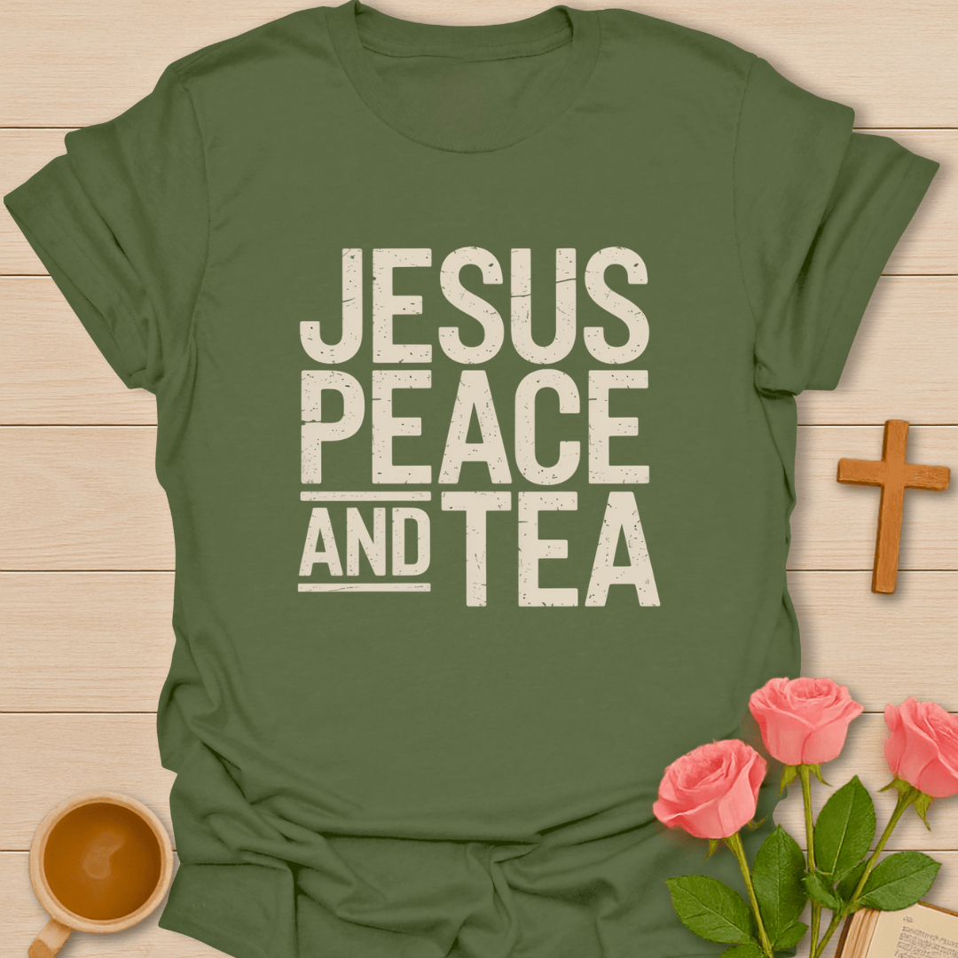 Jesus Peace & Tea T-Shirt T-Shirt