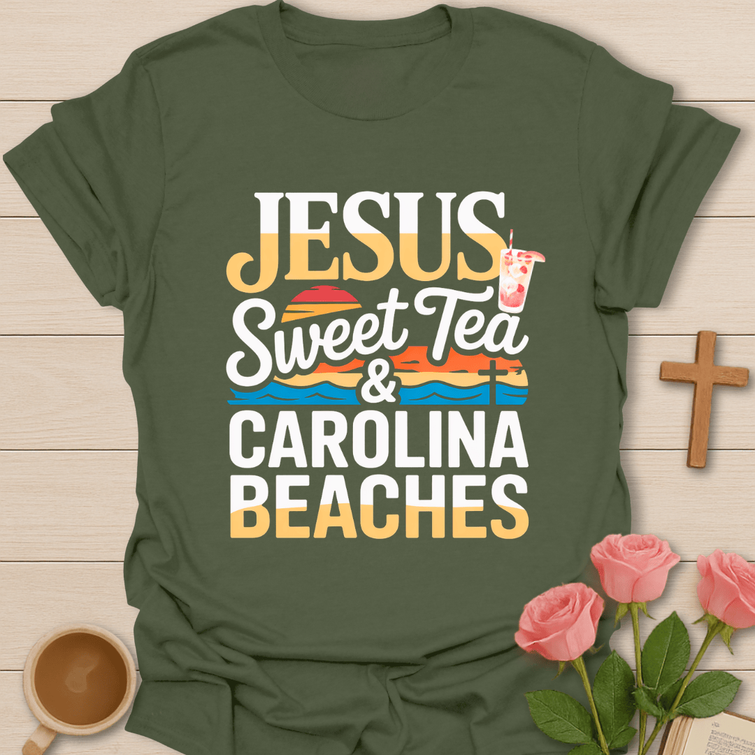 Jesus Sweet Tea & Carolina Beaches T-Shirt T-Shirt