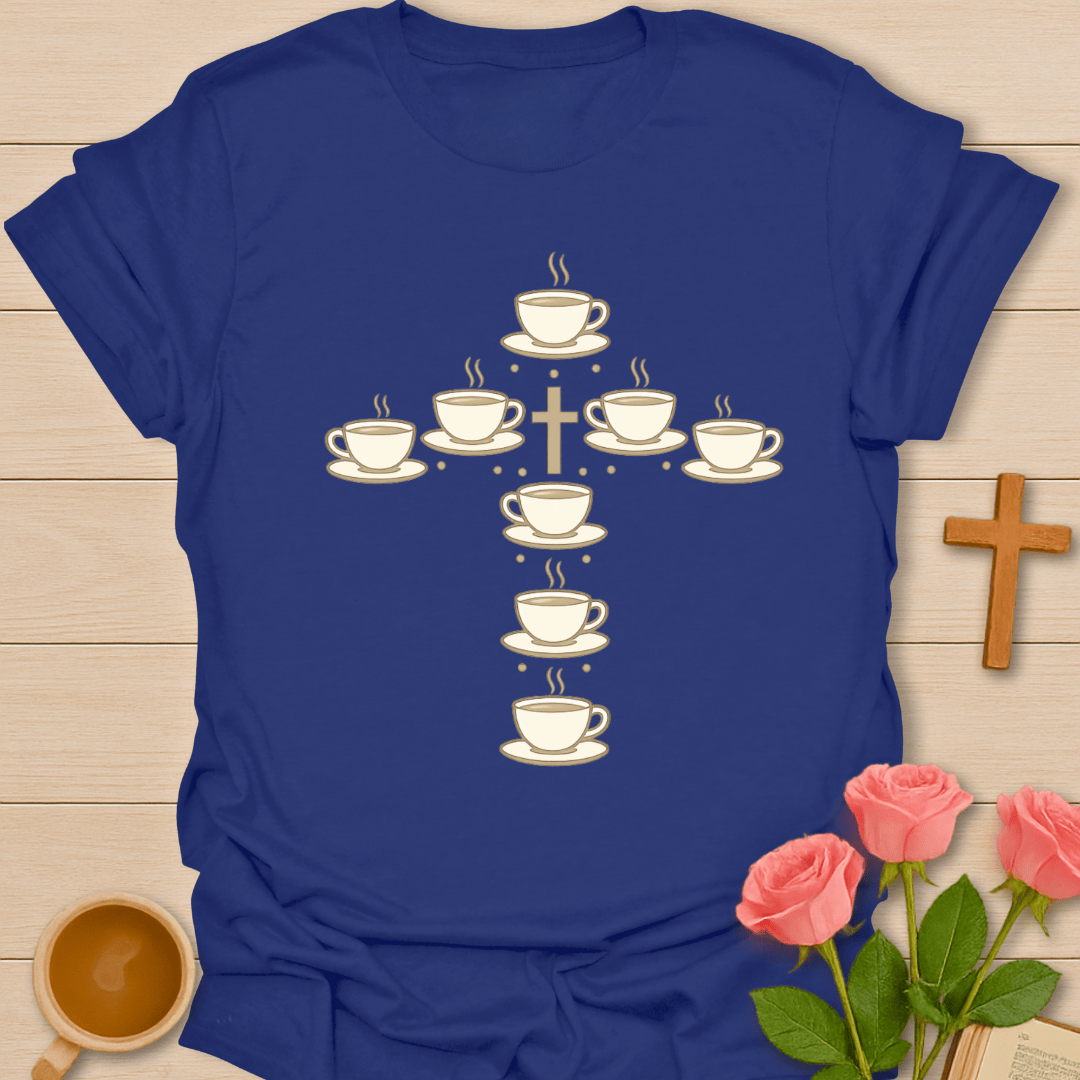 Christian Teacups Cross T-Shirt