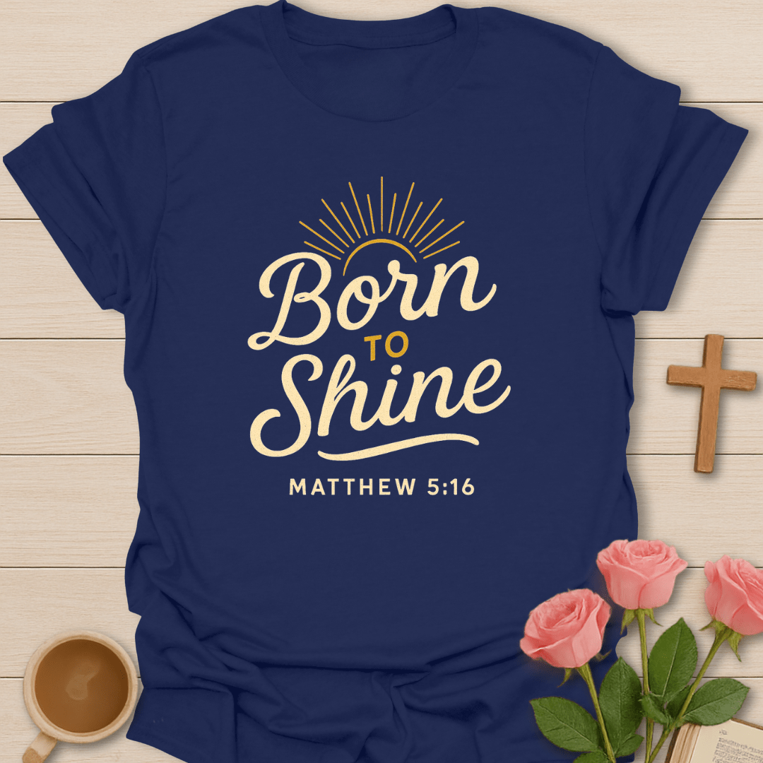 Born To Shine Christmas T-Shirt - Kozzy Co Navy / S