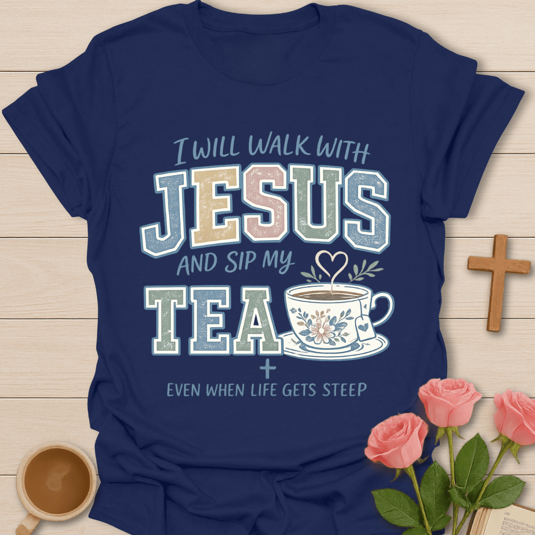 Faithful Steep Tea T-Shirt KozzyCo Christian and tea lover design