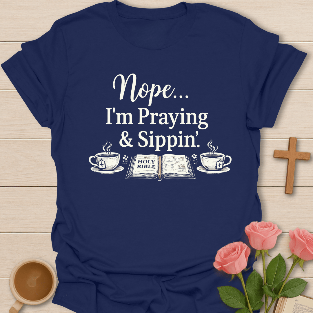 Praying Sipping Tea  T-Shirt T-Shirt