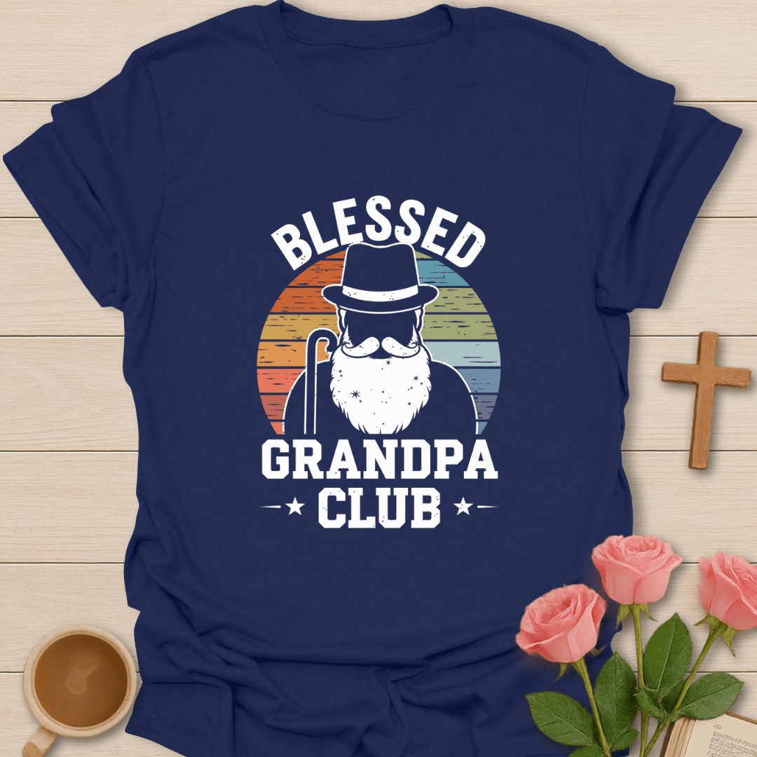 Retro Blessed Grandpa Club T-Shirt